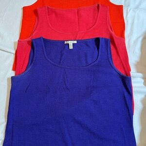 St. John Vibrant Tank Tops - orange, raspberry and grape colors all size M